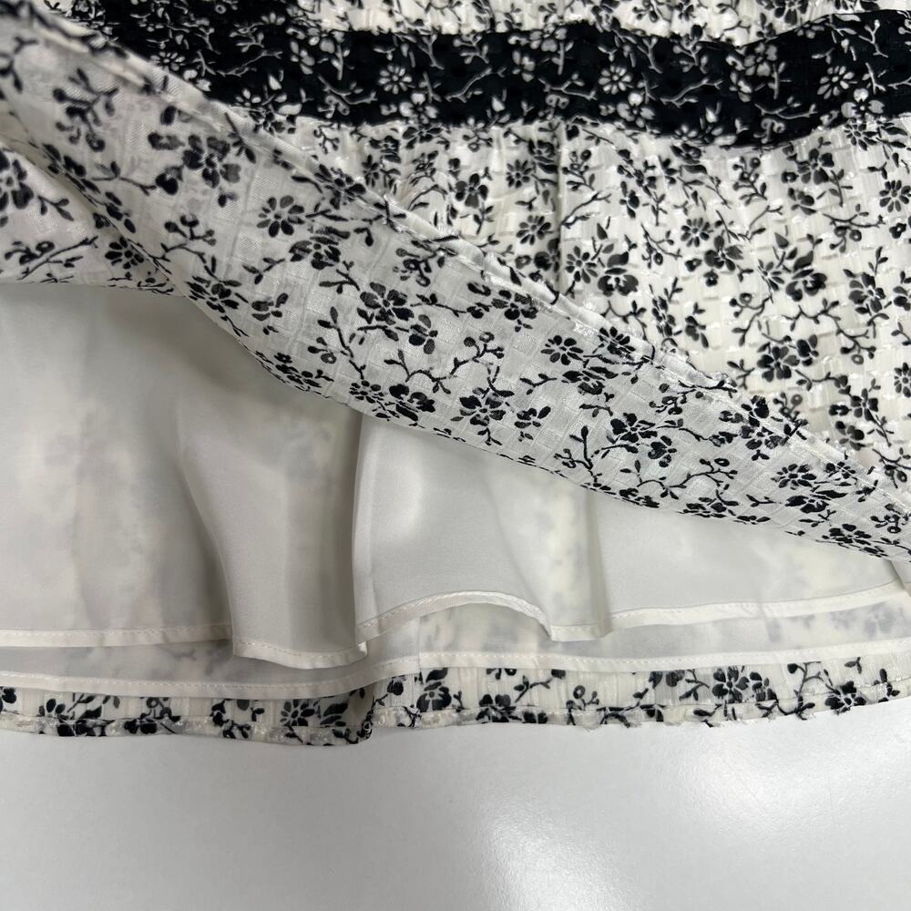 Madewell Women's Peplum Blouse Black and White Ditsy Floral Print Airy Size XL - Picture 14 of 16